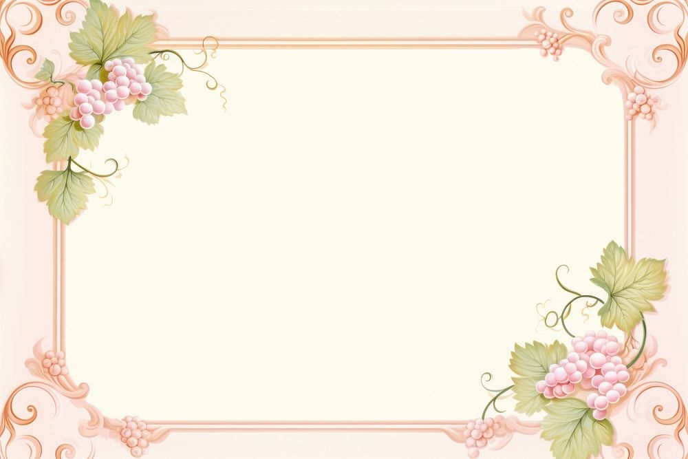 Painting of vintage grapes border backgrounds pattern pink.