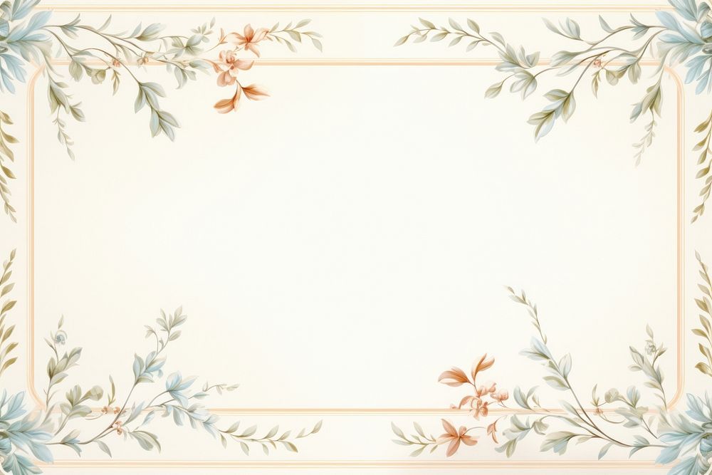 Painting of vintage leaves border backgrounds pattern graphics.