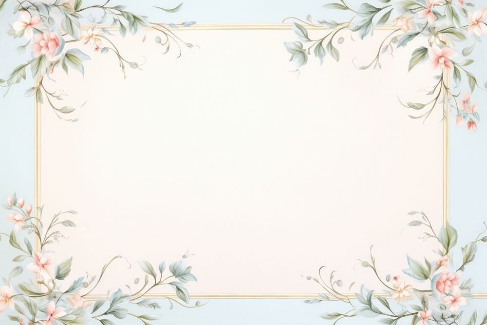 Painting of vintage leaves border backgrounds pattern rectangle.