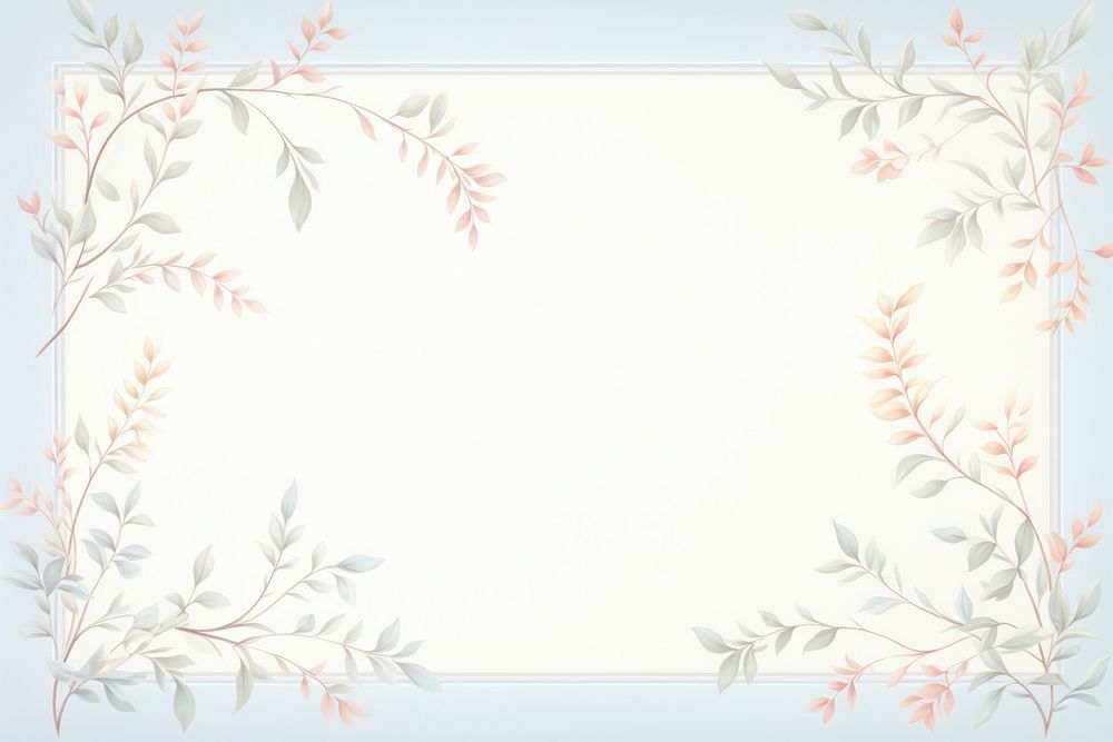 Painting of vintage leaves border backgrounds pattern rectangle.