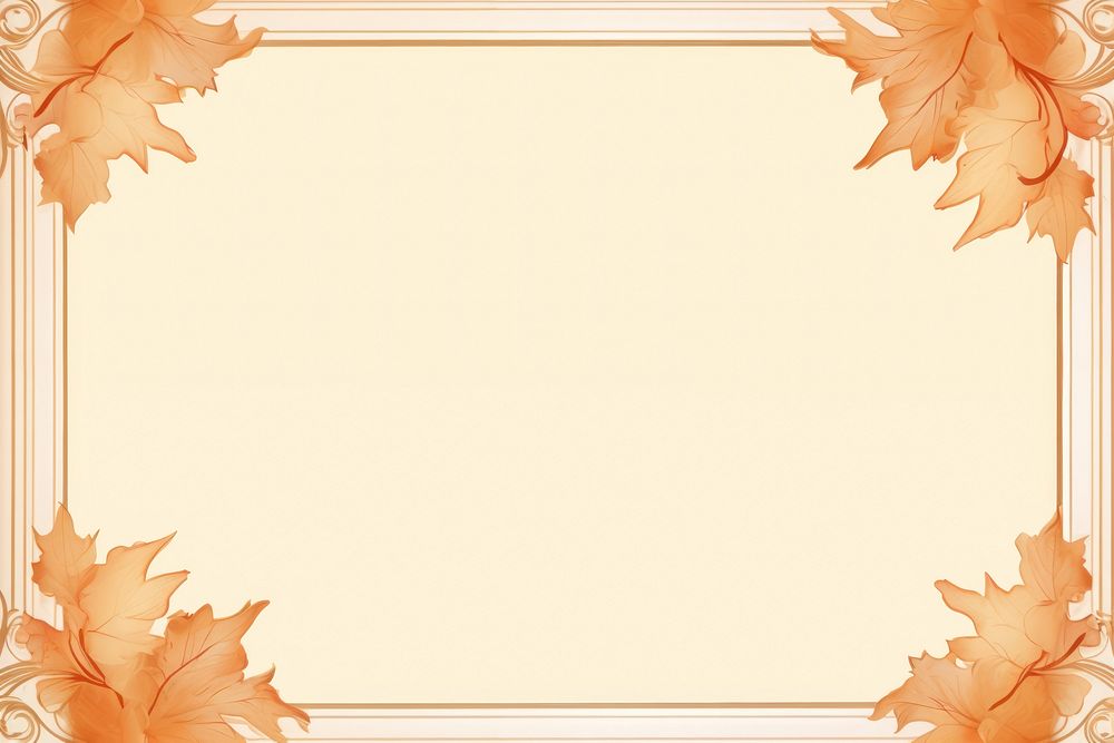 Painting of vintage maple leaves border backgrounds plant brown.