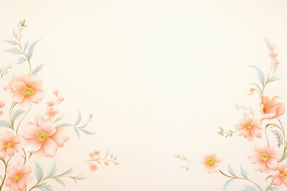 Painting of vintage marogold flowers border backgrounds pattern plant.