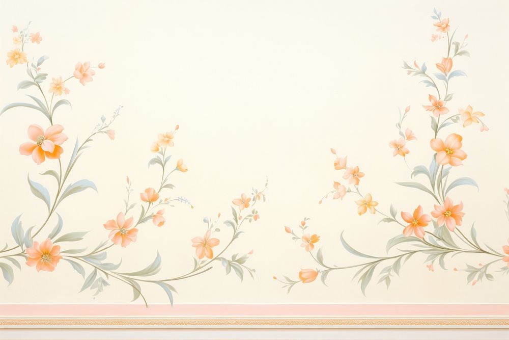 Painting of vintage marogold flowers border pattern art creativity.