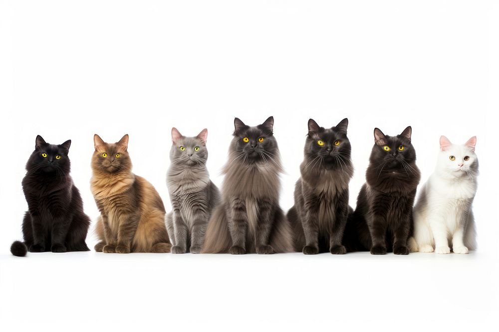 10 cats sit on floor animal mammal kitten.