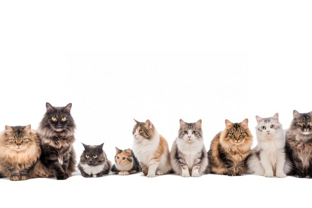 10 cats sit on floor animal mammal kitten.