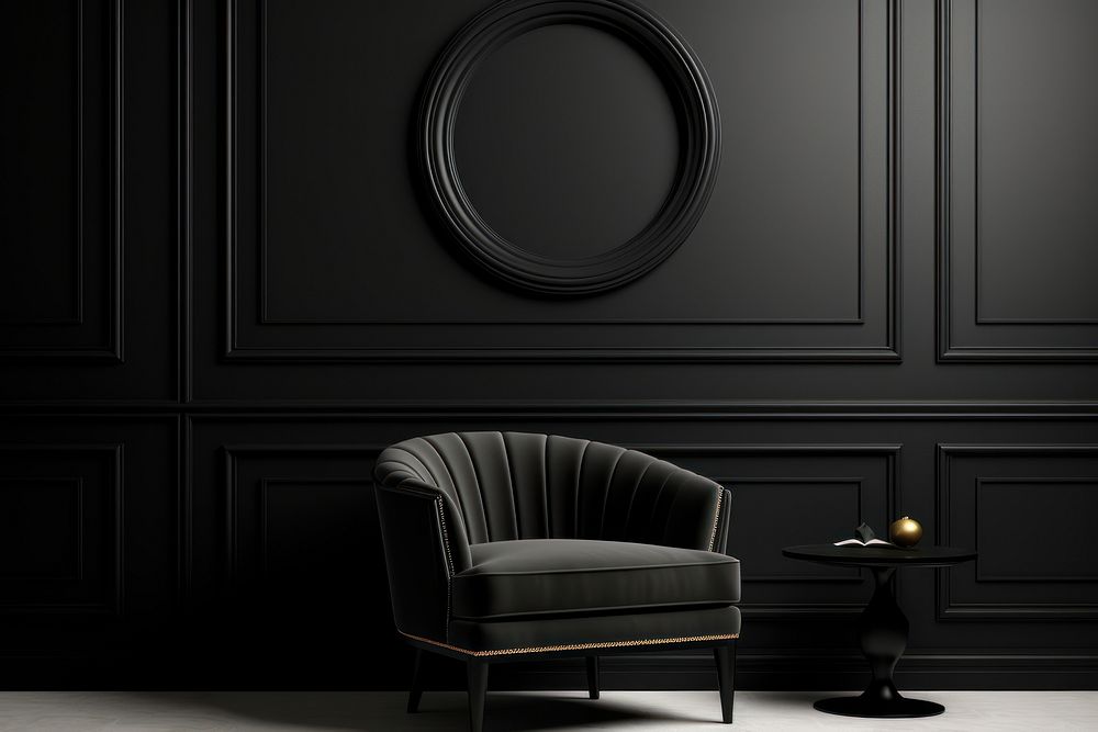 Classic black furniture armchair wall.