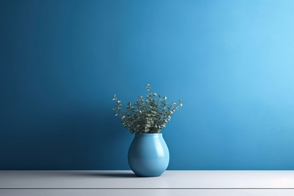 Blue flower plant vase.