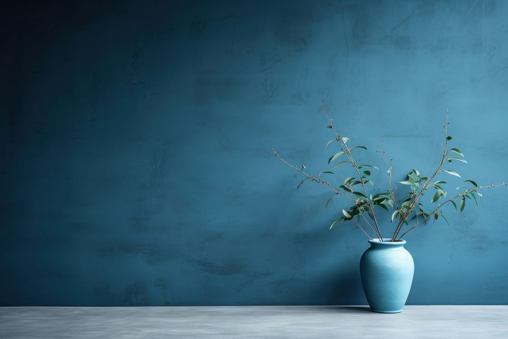 Blue flower plant vase.