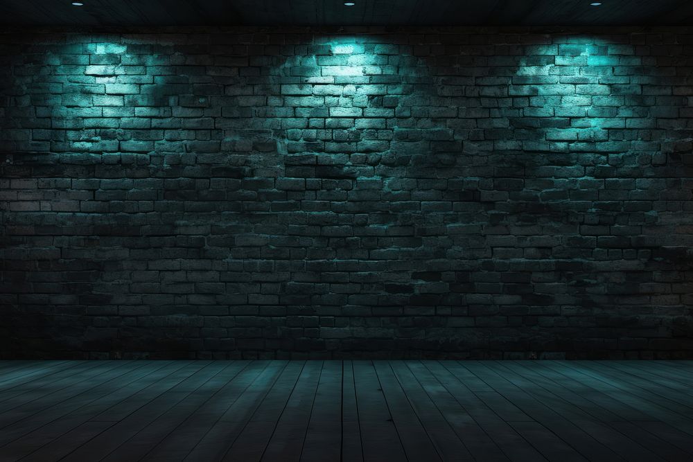 Black old wall with neon light architecture backgrounds building.