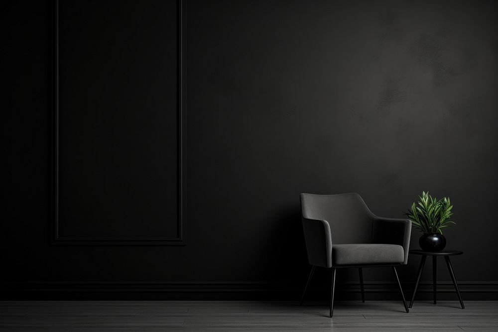 Black furniture chair wall.