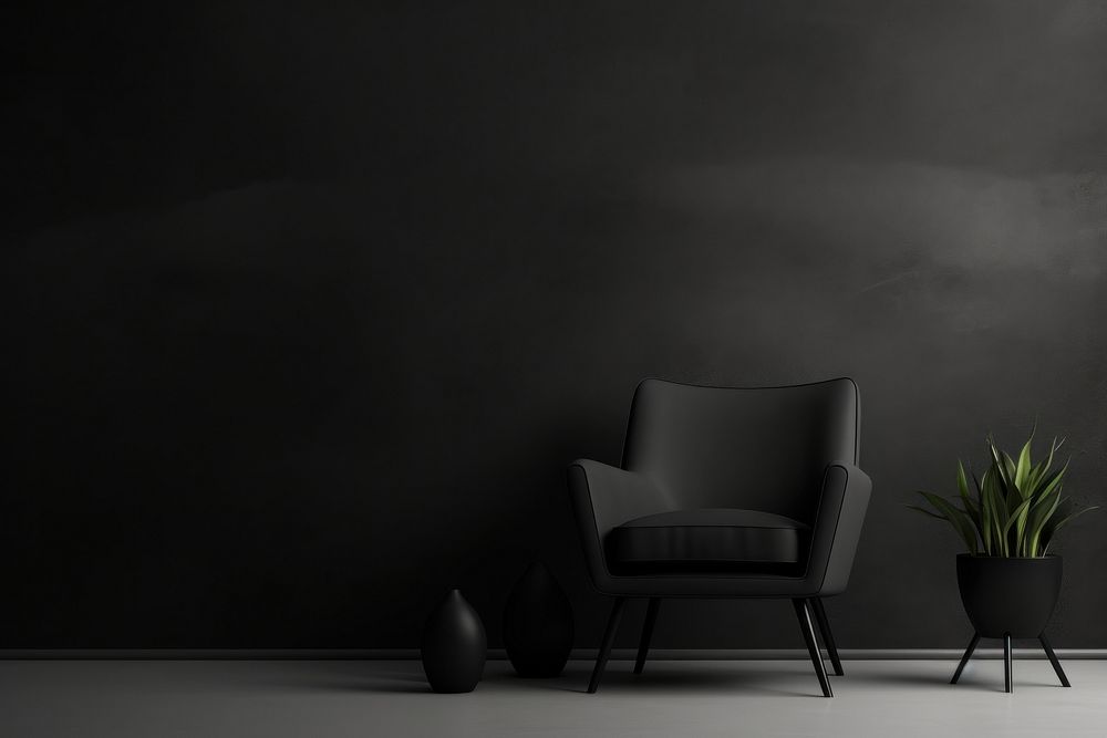 Black furniture armchair wall.