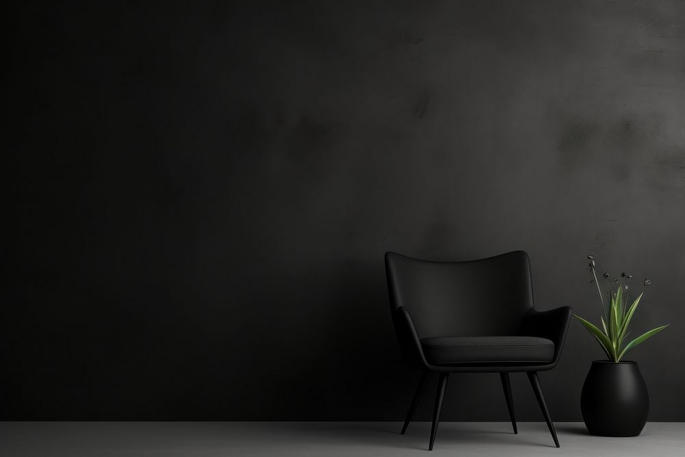 Black furniture chair wall.