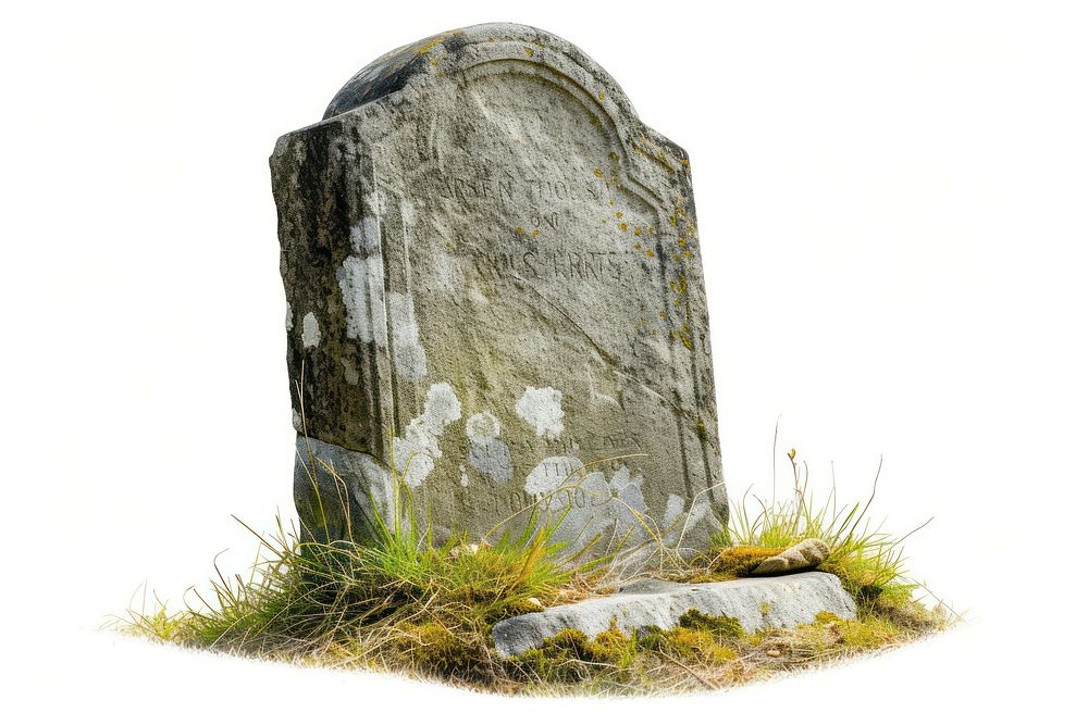 Gravestone tombstone white background headstone.