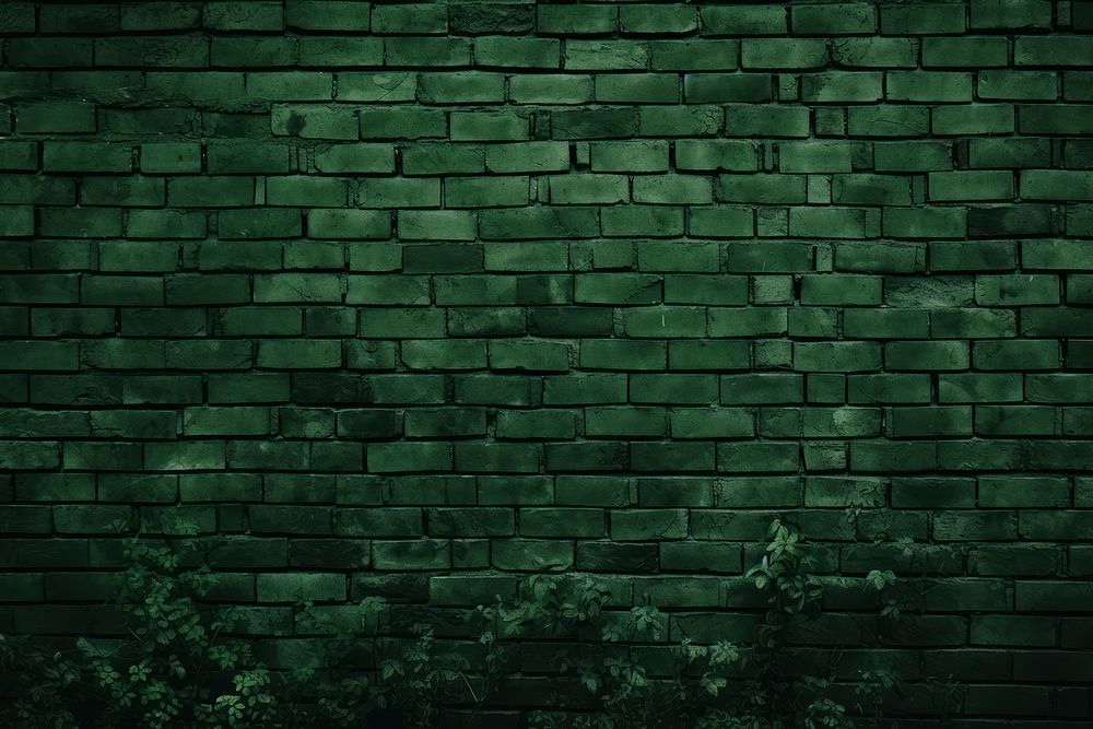 Green brick wall texture architecture backgrounds building.