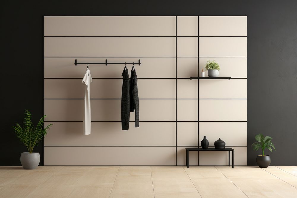 Grids furniture wall architecture.