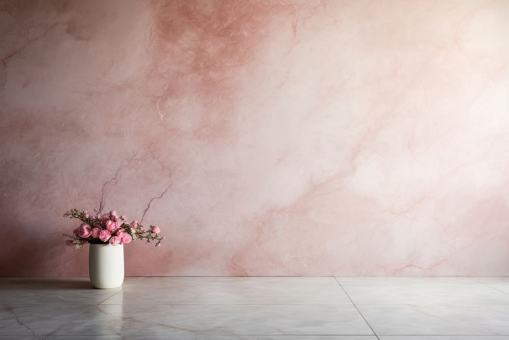 Marble pink wall architecture flower.