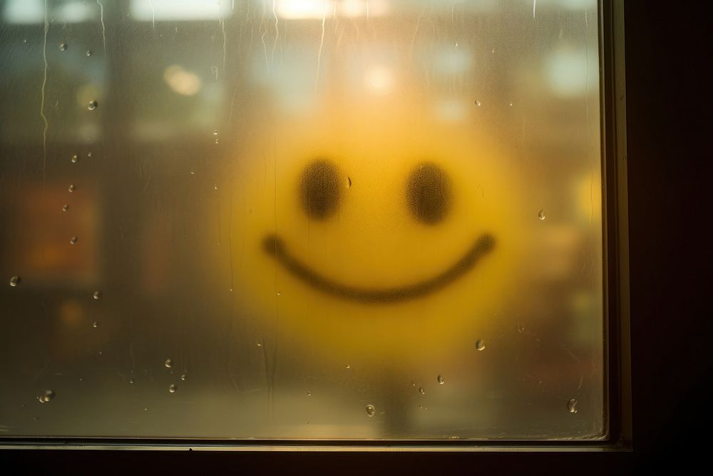 Smiley face silhouette window glass invertebrate.