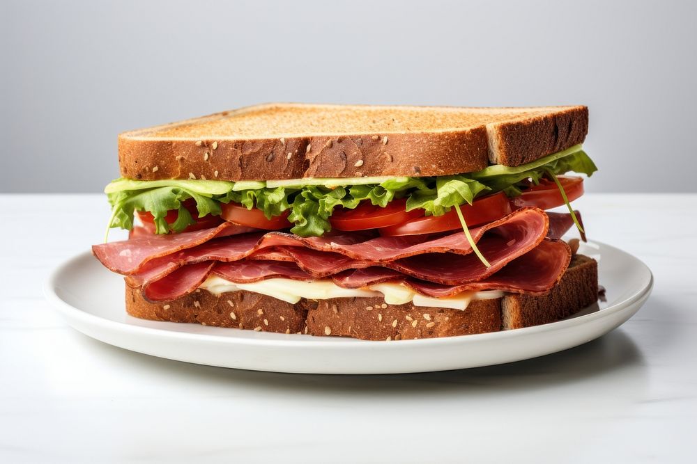 Sandwich bread lunch plate.