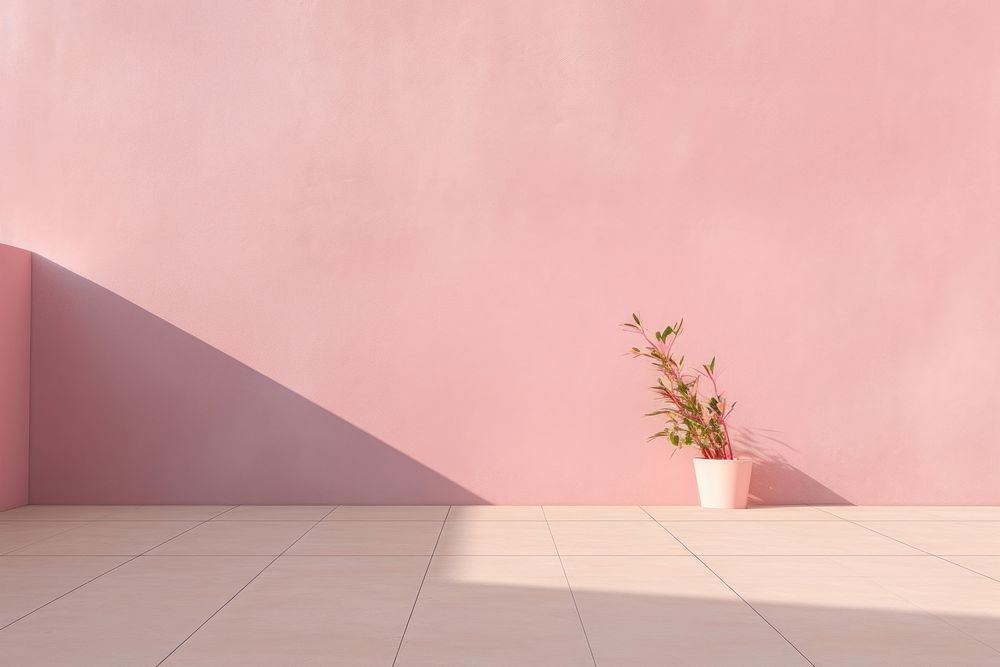 Pink wall architecture floor.