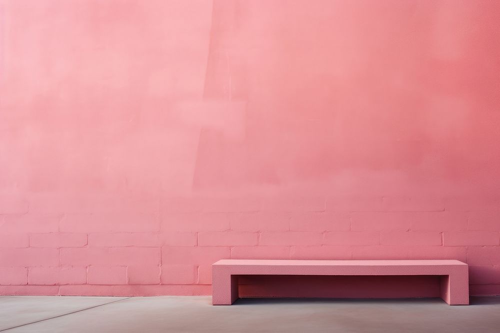 Pink wall architecture furniture.