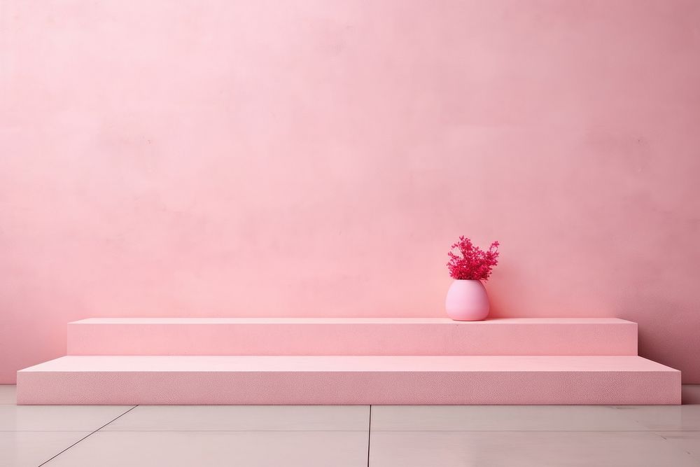 Pink wall architecture flower.