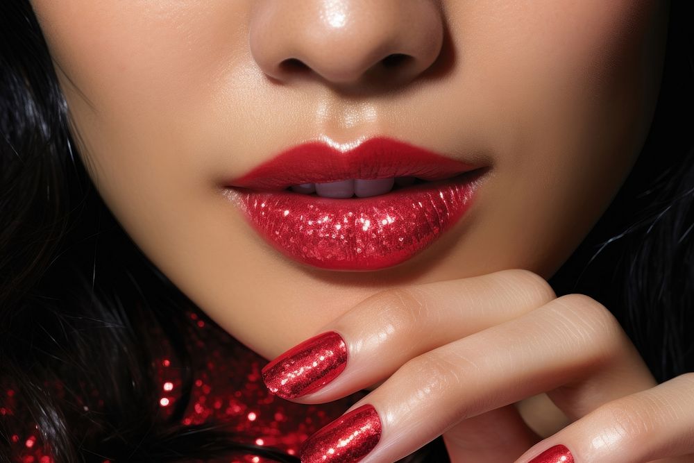 Beauty woman nails cosmetics lipstick adult.