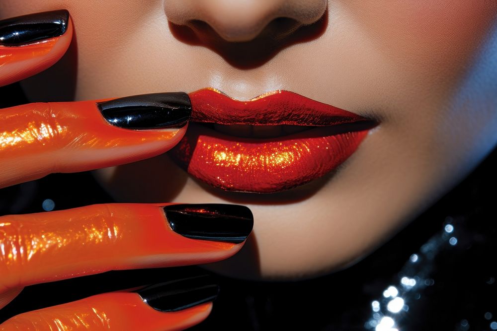 Beauty woman nails cosmetics lipstick fingernail.
