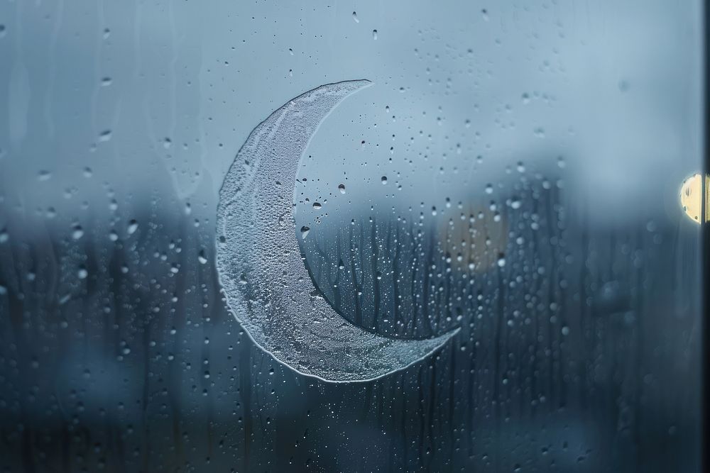 Crescent moon doodle silhouette astronomy nature window.