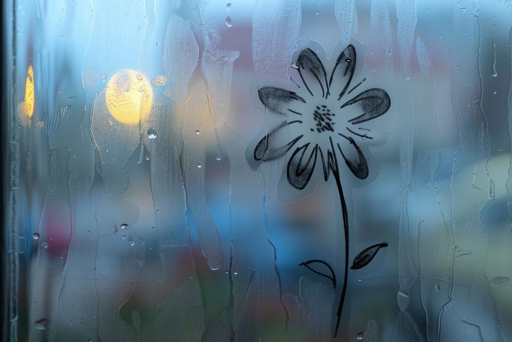 Flower drawing doodle silhouette outdoors nature window.