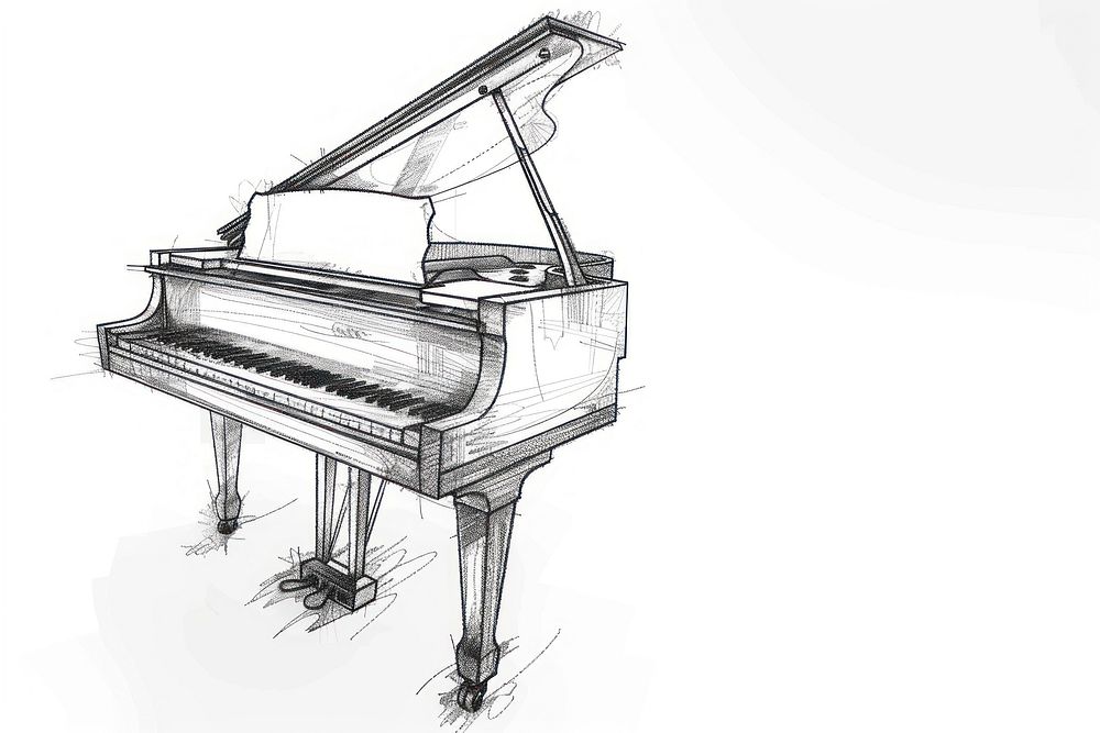 Piano drawing sketch piano.