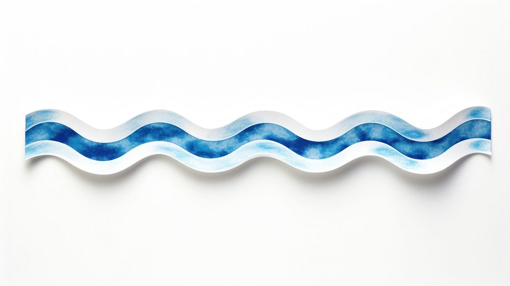 Wave pattern adhesive strip blue white background rectangle.