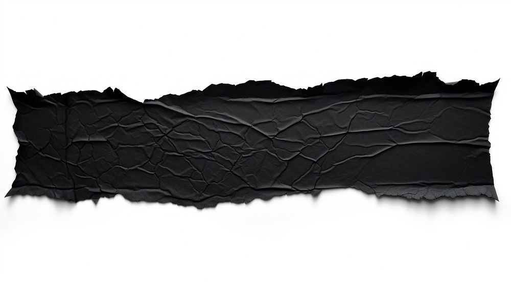 Ripped paper adhesive strip black white background textured.