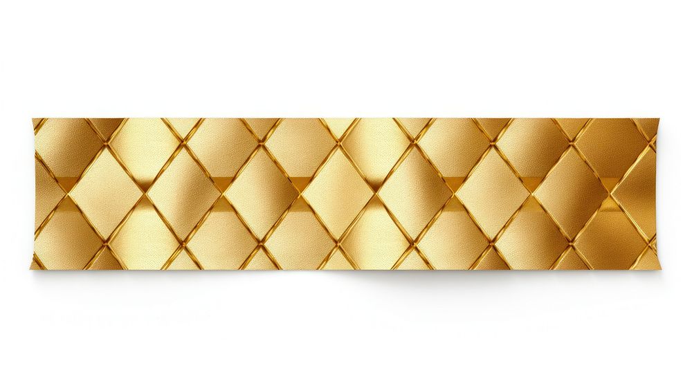 Argyle pattern adhesive strip gold backgrounds white background.