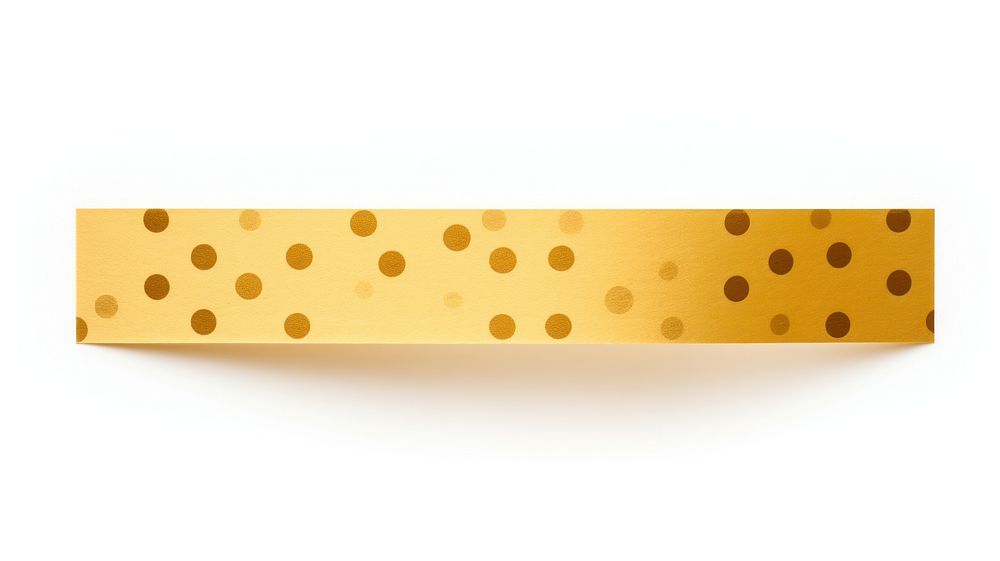 Polka dot pattern adhesive strip gold white background rectangle.