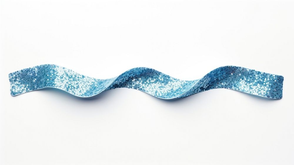 Wave pattern adhesive strip glitter blue white background.