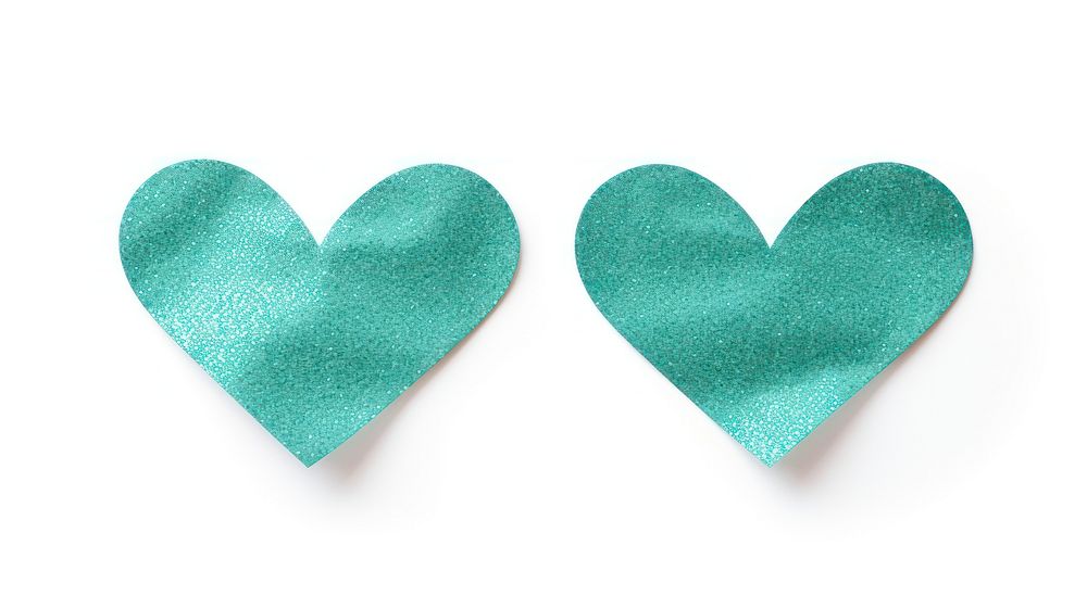 Hearts adhesive strip white background celebration turquoise.