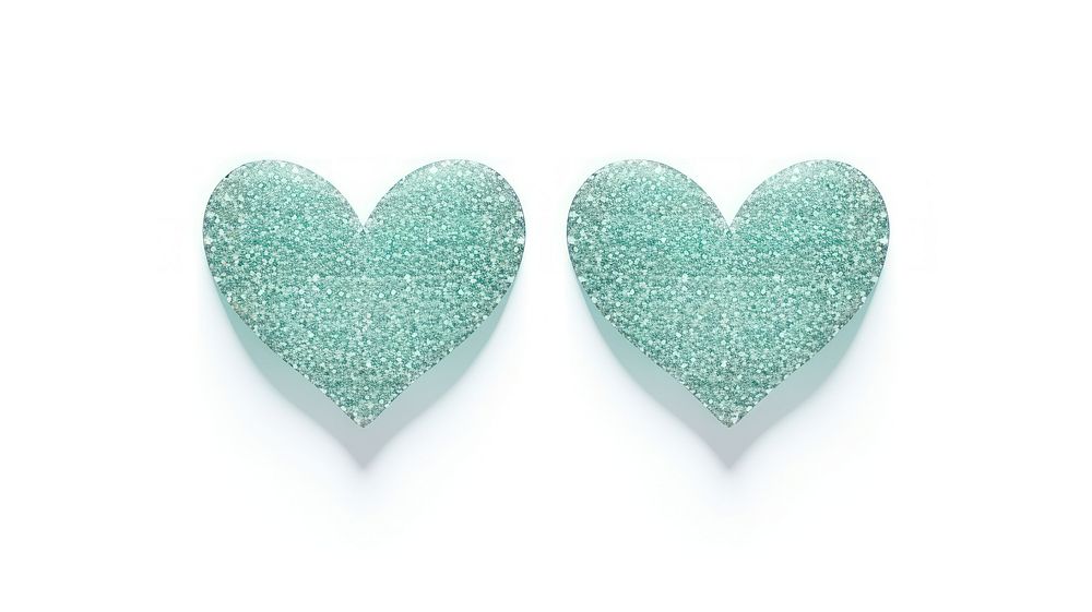 Hearts adhesive strip jewelry glitter white background.
