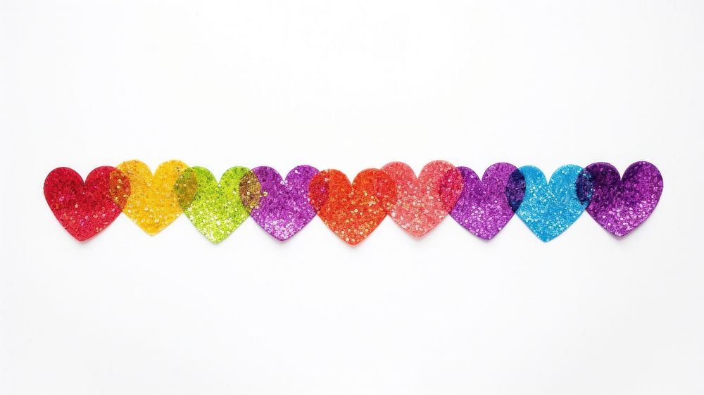 Hearts adhesive strip white background celebration creativity.