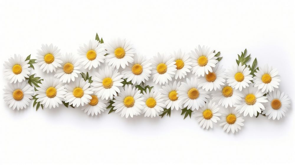 Daisy pattern adhesive strip flower plant white.