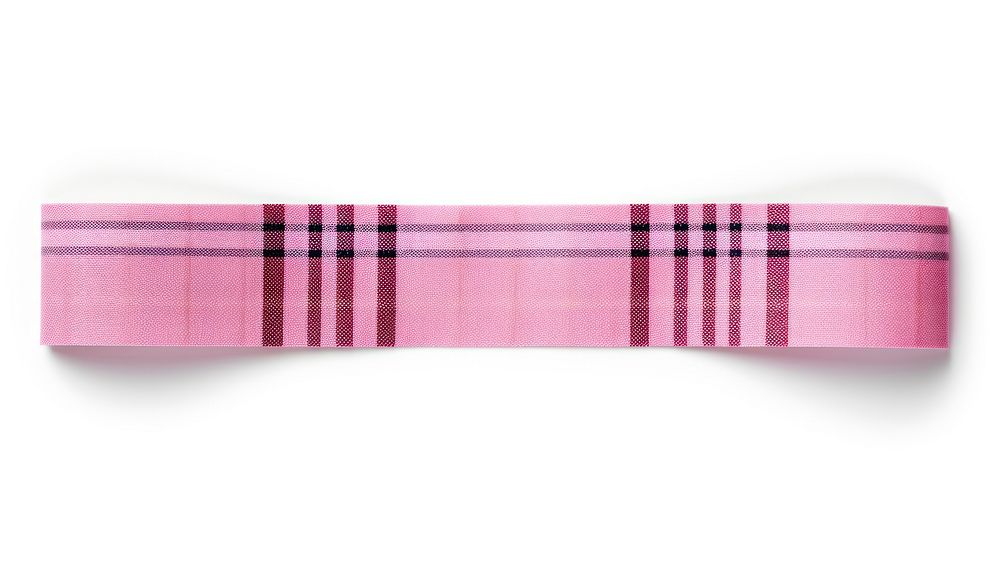 Tartan pattern adhesive strip pink white background accessories.