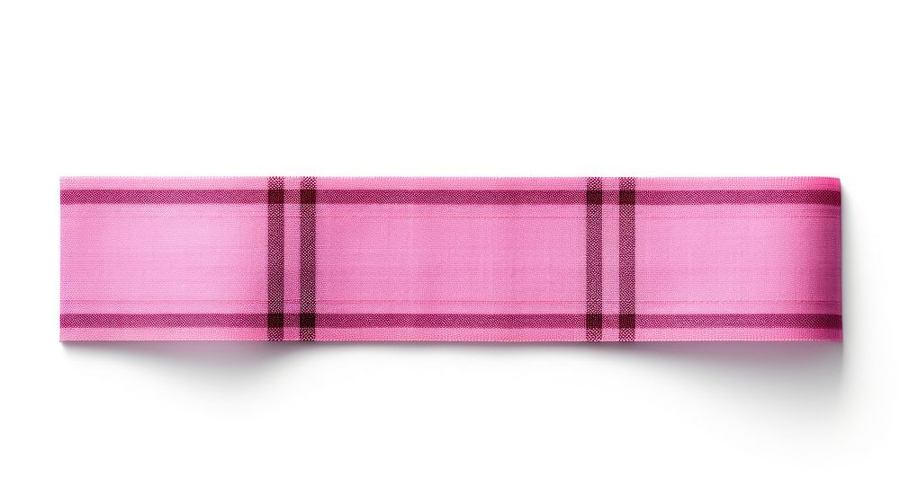 Tartan pattern adhesive strip pink white background accessories.