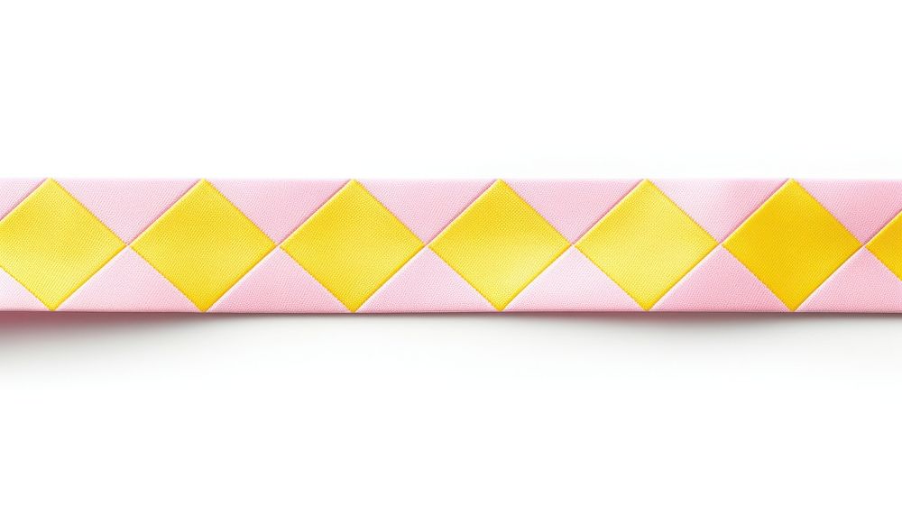 PNG Argyle pattern adhesive strip yellow pink white background.