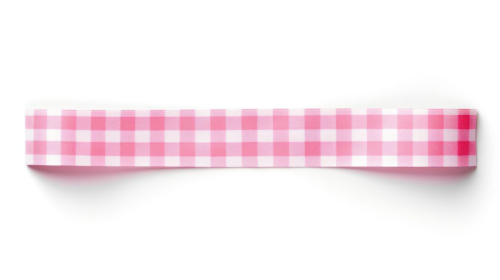 Gingham pattern adhesive strip pink white background accessories.