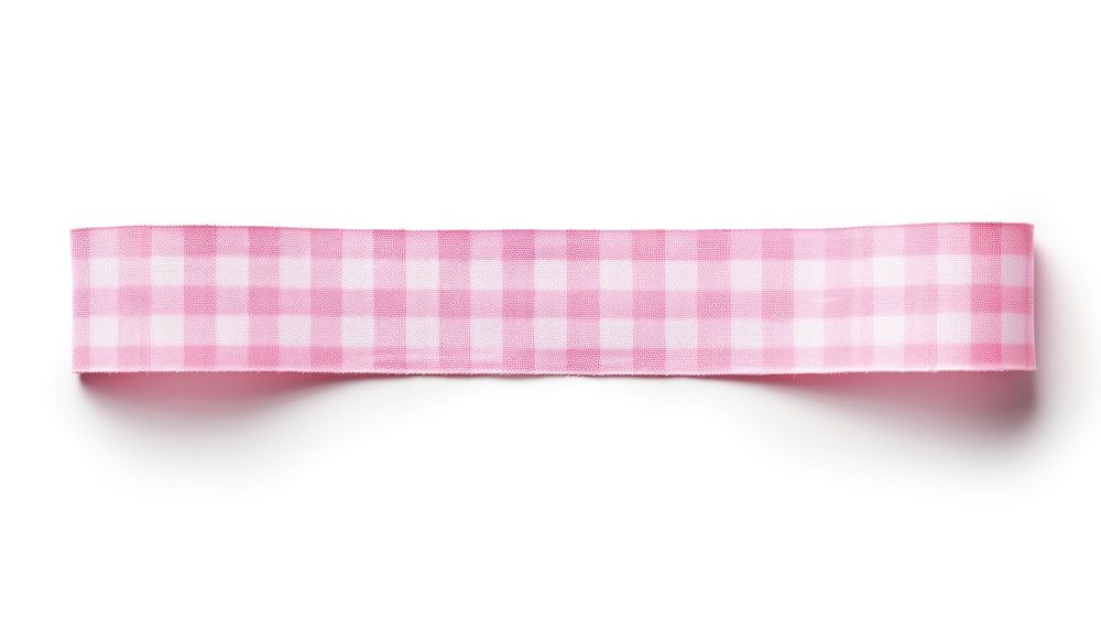 Gingham pattern adhesive strip pink white background accessories.
