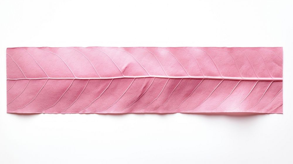 Leaf pattern adhesive strip pink white background accessories.