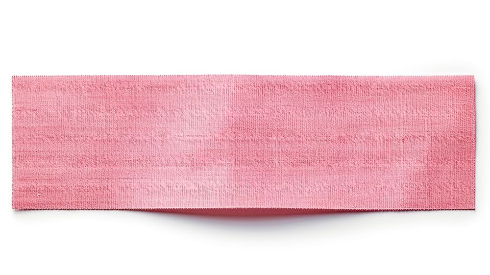 Madras adhesive strip linen pink white background.