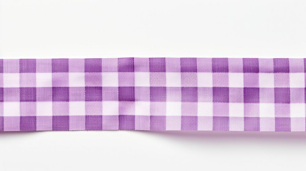 Gingham pattern adhesive strip purple backgrounds white background.