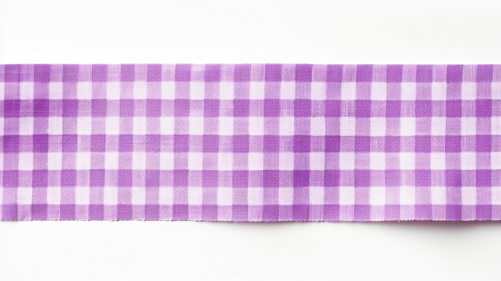 Gingham pattern adhesive strip purple backgrounds white background.