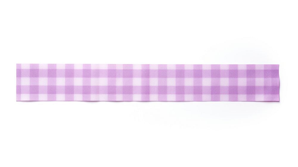 Gingham pattern adhesive strip purple white background tablecloth.
