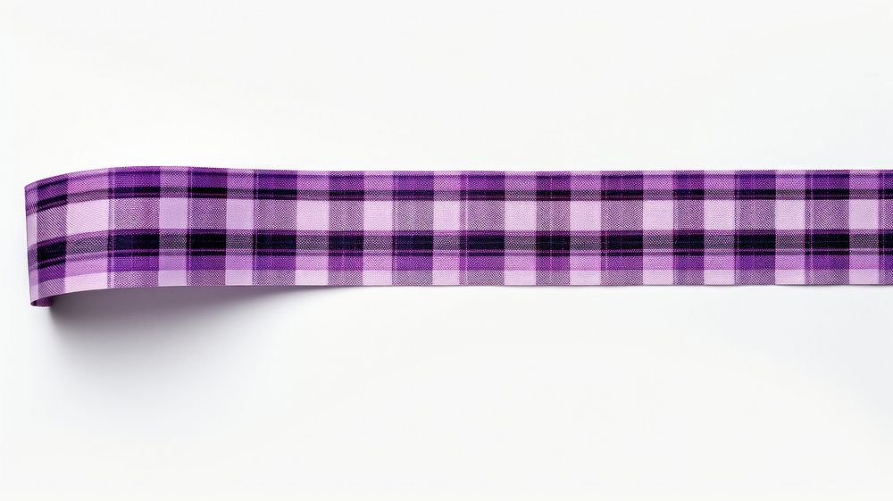 Tartan pattern adhesive strip purple white background accessories.